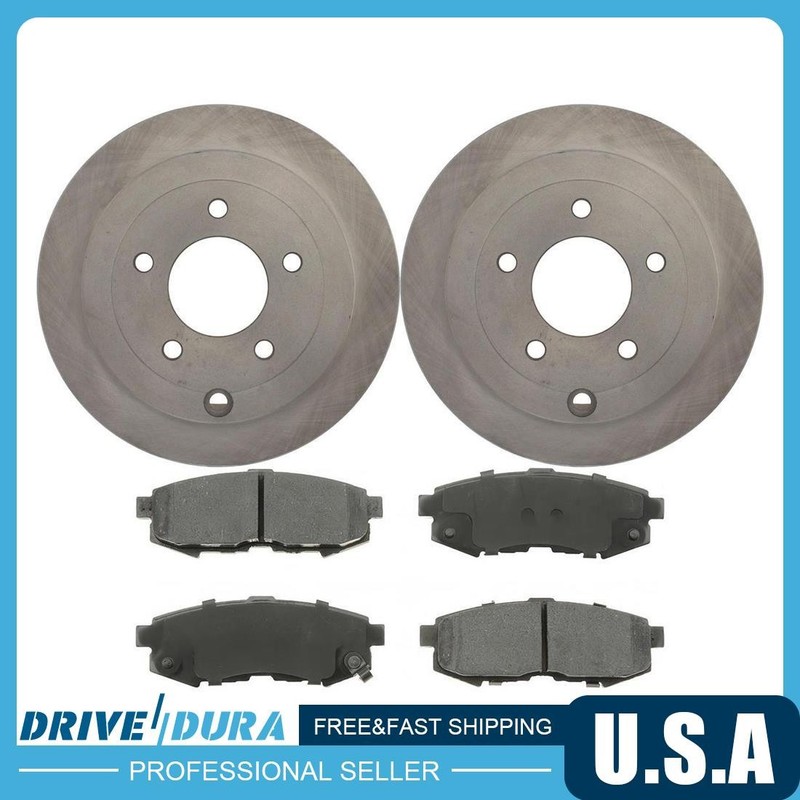 Rear Disc Brake Rotors and Brake Pads Kit for 2004-2006 Mazda MPV