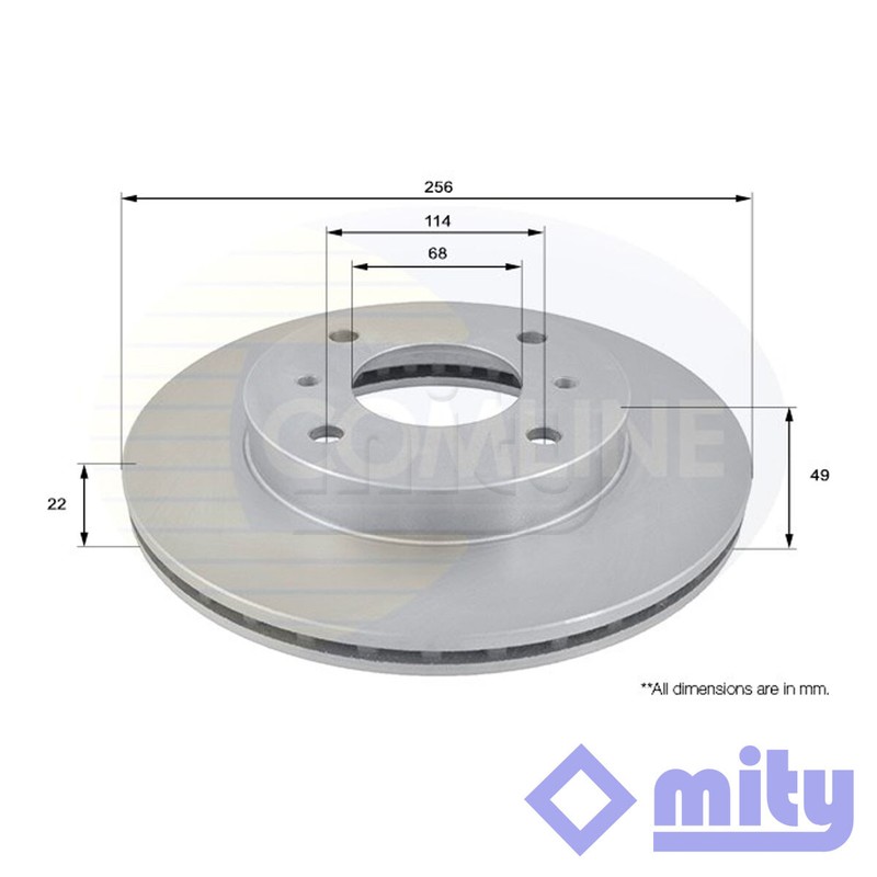 Fits Nissan Almera 2000- Primera 1990-2002 Brake Disc Front Mity #1