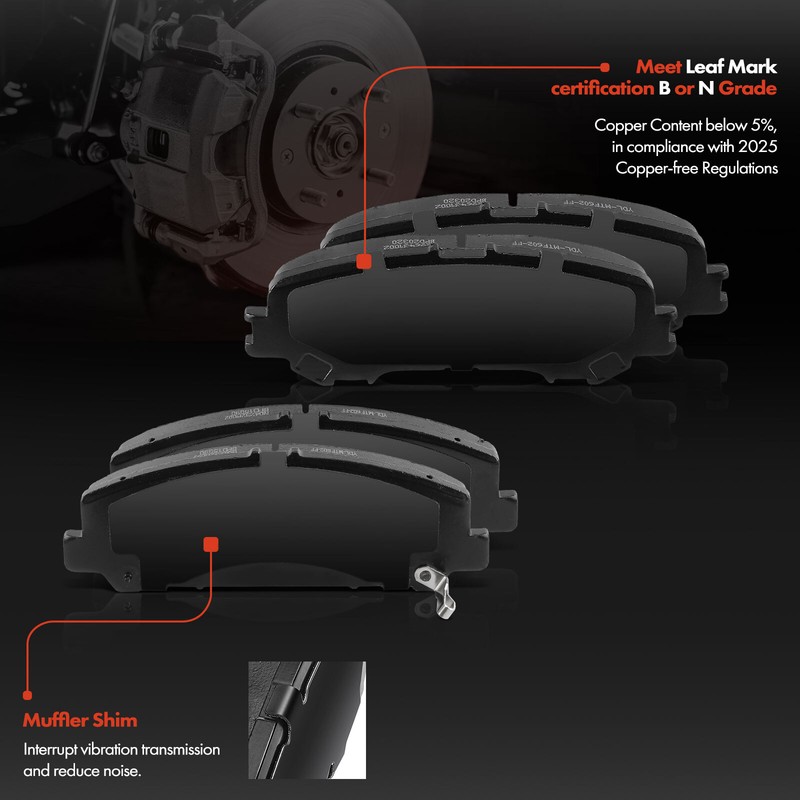 Front & Rear Side Disc Brake Rotor & Brake Pads for Nissan TITAN 2017 2018-2023 gallery