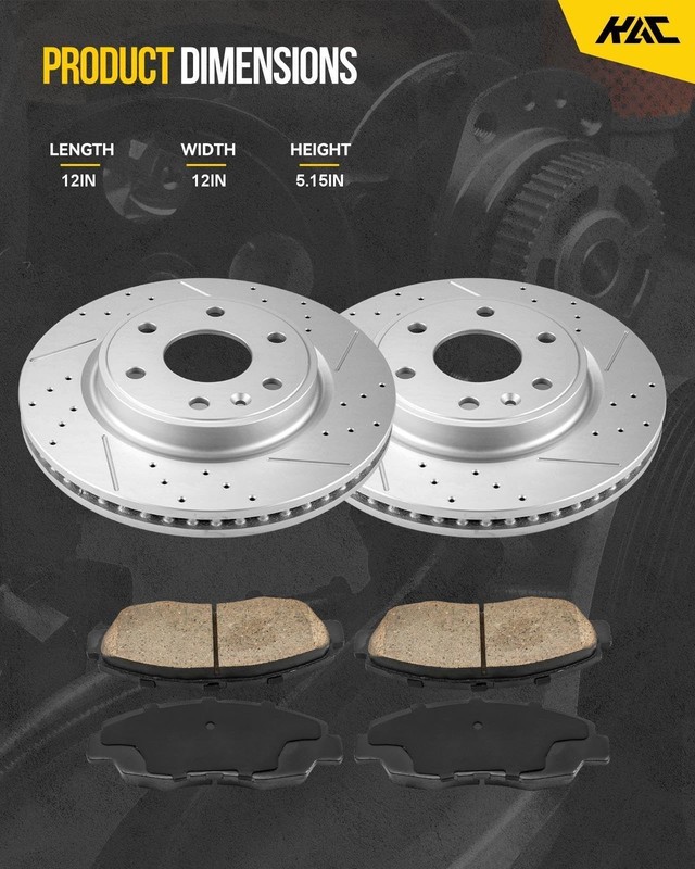 KAC 289.7mm Front Brake Kit, OE Brake Rotors and Ceramic Brake Pads Fit for 1996 gallery