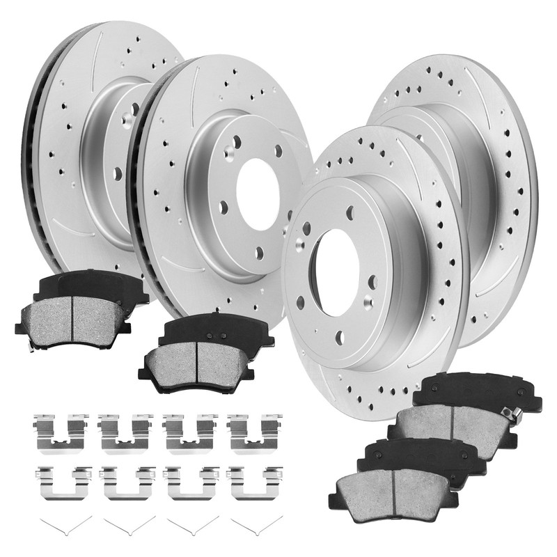 Front & Rear Brake Rotors + Ceramic Pads for 2017-2020 Hyundai Elantra 2.0L