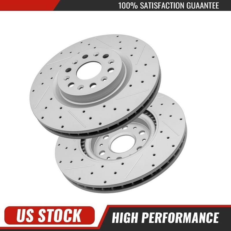 Front Drilled Disc Brake Rotors for Buick Enclave Cadillac XT5 2017-2023 XT6