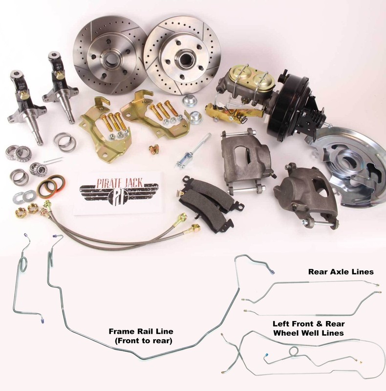 1964-1972 Chevelle Disc Brake Conversion Kit, 9″ Booster Drilled Rotors Line Kit