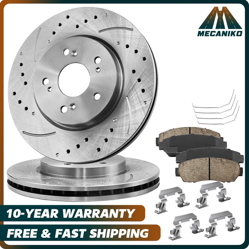 Front Drilled Brake Rotors Pads Kit for Honda Accord Crosstour Acura RDX CR-V