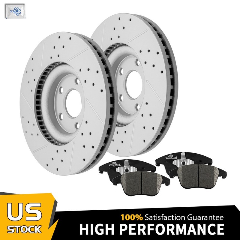 For Ford Police Responder Hybrid 316mm Front Drilled Rotors Ceramic Brake Pads