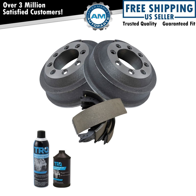 Brake Drum & Shoe Rear Left Right Kit w/Fluids for Ford E250 E350 F250 F350