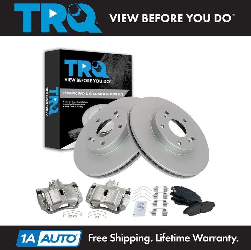 TRQ Brake Pad & Rotor Kit Ceramic Premium G-Coated Fits 2013 Honda Civic
