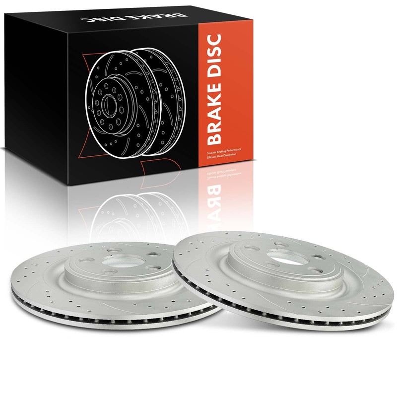 2x Rear Side Drilled Brake Rotors for Jaguar S-Type XF XJ XJ8 XJR XKR Super V8