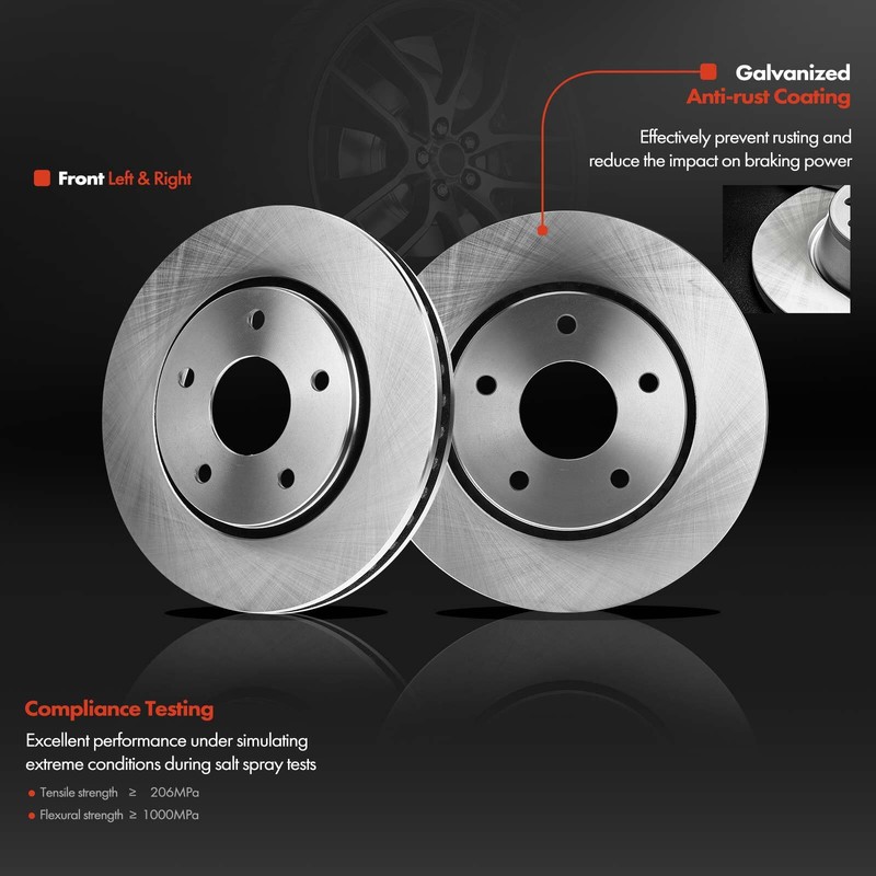 Front Disc Brake Rotor & Pads + Brake Calipers for Chrysler Town & Country 08-11 gallery
