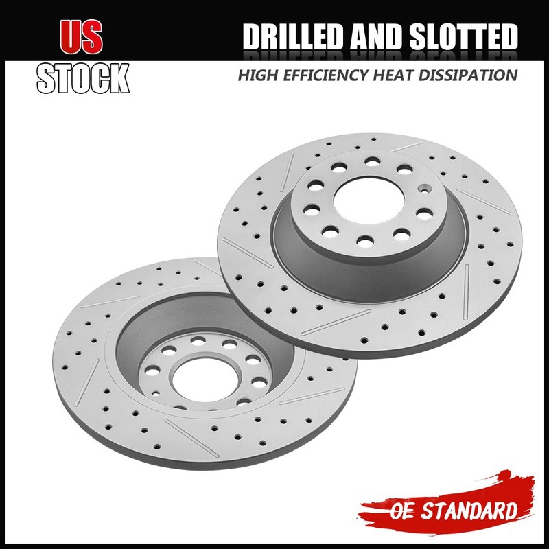 2X Rear Brake Rotors Set For 2006-2010 Audi A6 2005-2011 A6 Quattro