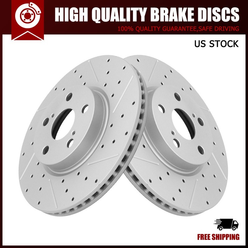 Front Drilled Brake Disc Rotors for 2009 2010-2014 Toyota Corolla Matrix xD 1.8L