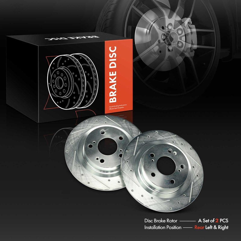 2Pcs Rear Side Drilled Brake Rotors for Honda Civic 2017-2020 2023 2.0L Type R gallery