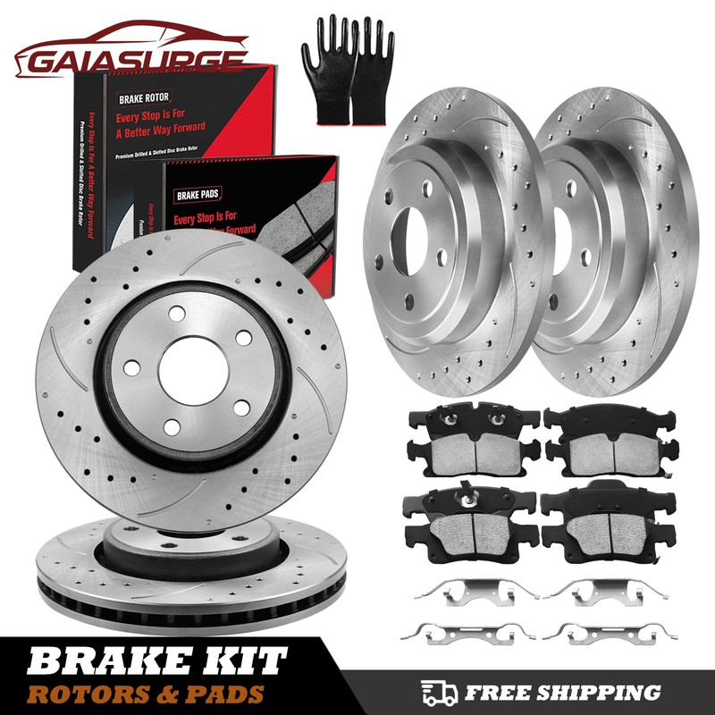 Front Rear Brake Rotors Ceramic Pads For 2017 2018-2020 Jeep Grand Cherokee