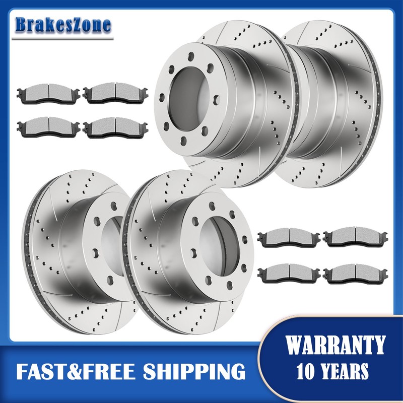 Front and Rear Brake Rotors Pads fit for Dodge RAM 1500 2500 3500 Drilled Brakes