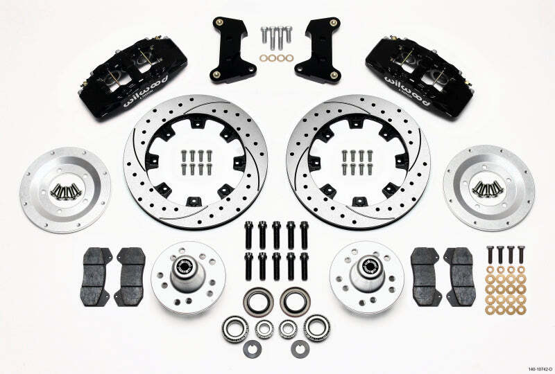 Wilwood Dynapro 6 Front Hub Kit 12.19in Drilled Fits 74-80 Pinto/Mustang II Disc