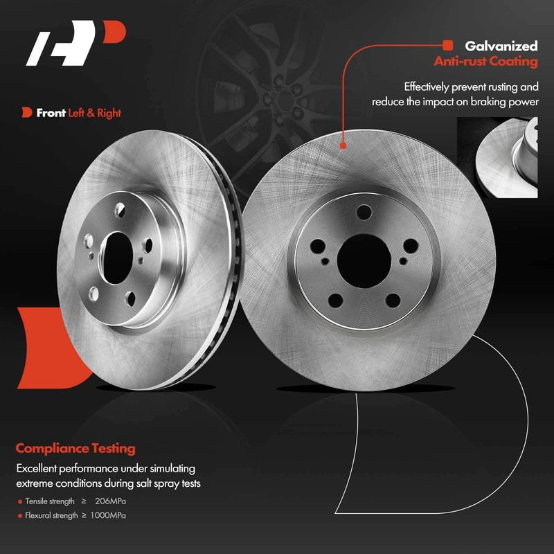 Front Disc Brake Rotor & Pads + Calipers for Toyota Corolla 09-19 Scion Pontiac gallery