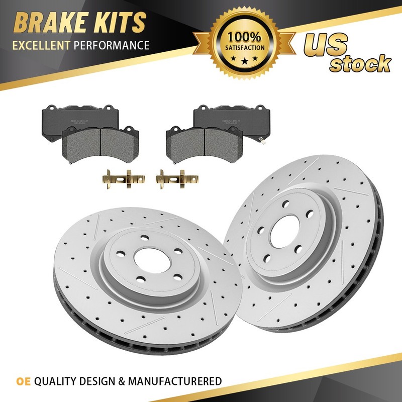 Front Brake Rotors Brake Pads w/ Hardware for Dodge Durango Jeep Grand Cherokee