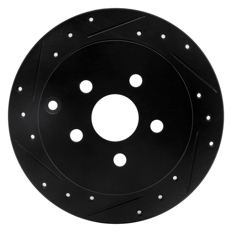 For Toyota Corolla 05-06 Brake Rotor eLINE Drilled & Slotted 1-Piece Rear Driver