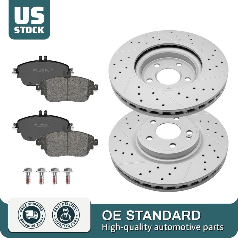 320mm Front Disc Rotors Brake Pads Kit For Mercedes-Benz CLA250 2014-2019 GLA250