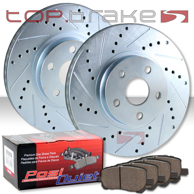 REAR Drill Slot Brake Rotors + Ceramic Pads for WRX STi 05-07