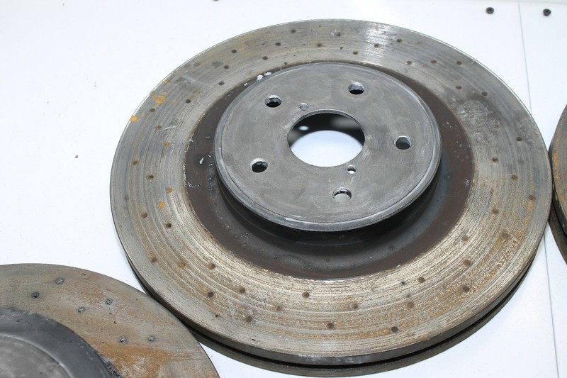 18-20 SUBARU WRX STI OEM DRILLED BRAKE ROTOR SET OF 4 FRONT REAR LH RH FACTORY gallery