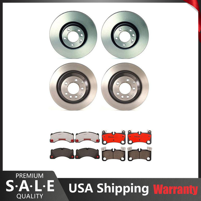 Brembo Front & Rear Brake Kit Disc Rotors Ceramic Pads For Porsche Cayenne Turbo