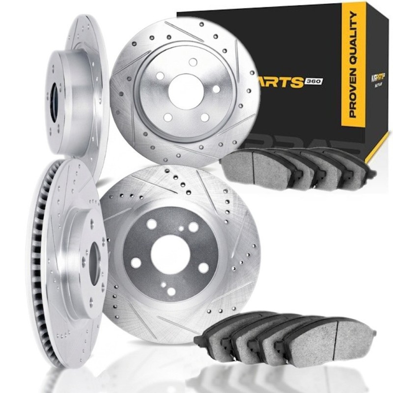 For Volvo S40 2004-2011 Rotor Set | Front And Rear | Cast Iron | Vented | Silver