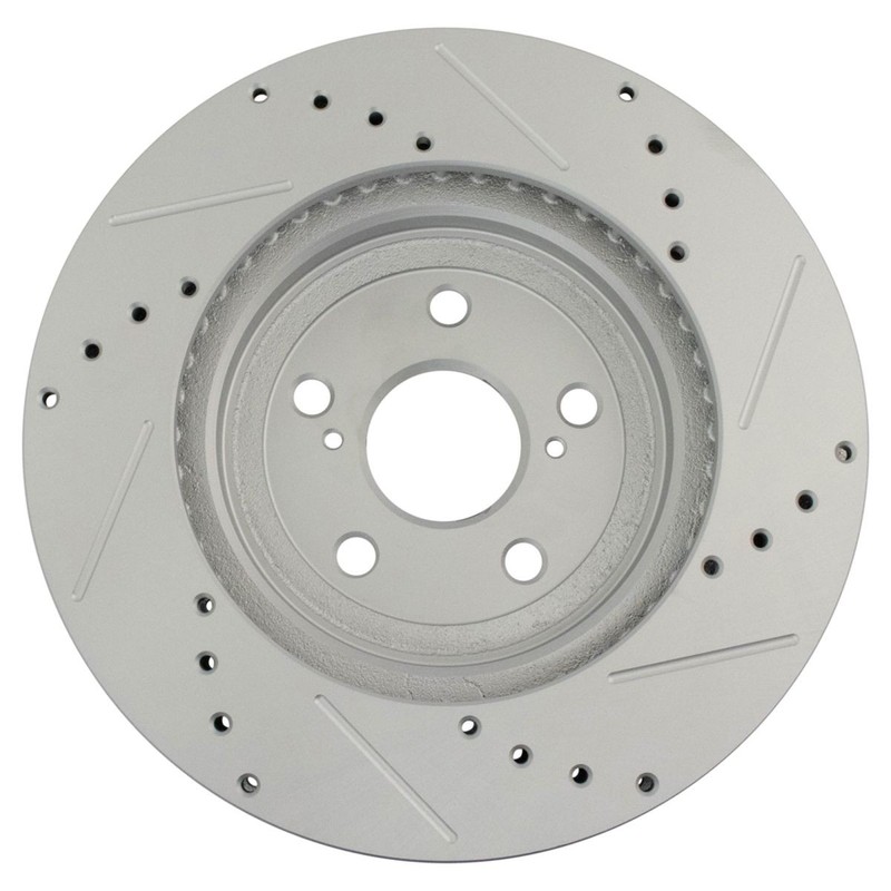TRQ Performance Brake Rotor Drilled & Slotted G-Coated Front Pair Kit gallery