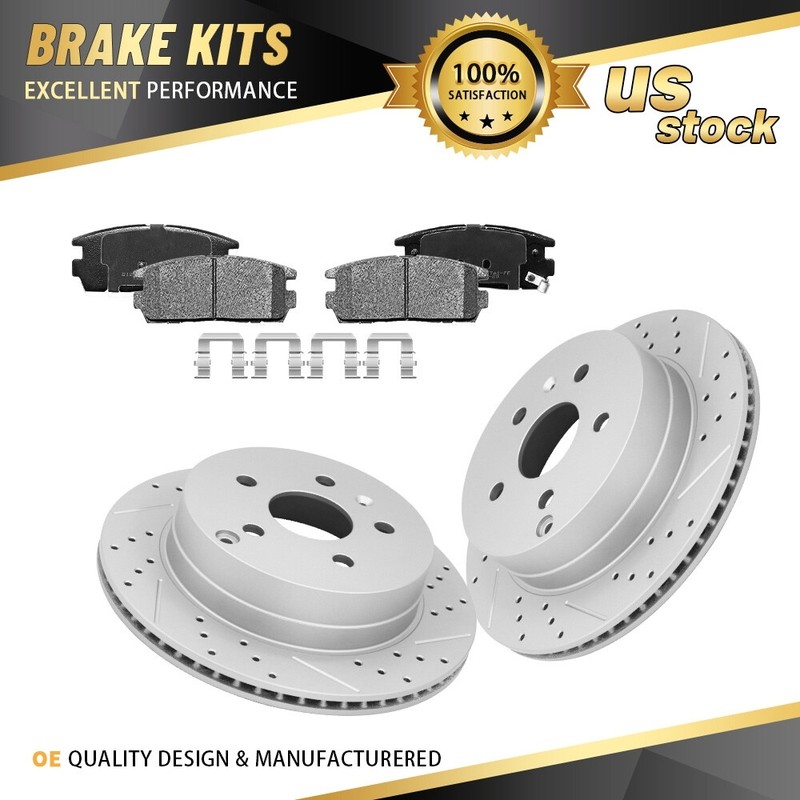 Rear Drilled Rotors & Ceramic Pads for 2010 – 2017 Chevy Equinox GMC Terrain