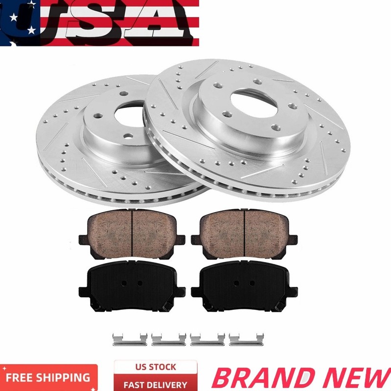 Front Drilled Rotors Ceramic Pads for 2011-2014 2015 Kia Hyundai Optima Sonata