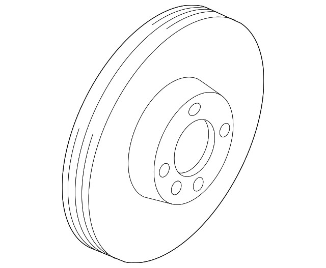 Genuine Volkswagen Disc Brake Rotor 5C0-615-301-C