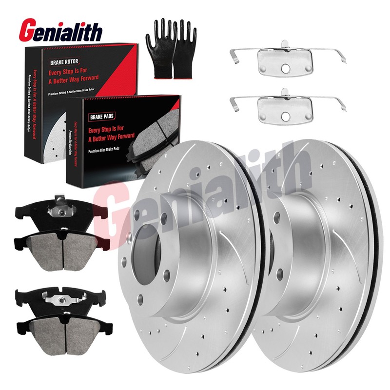 Front Brake Drilled Rotors Ceramic Pads Kit For BMW 328i xDrive 2010 2011-2013