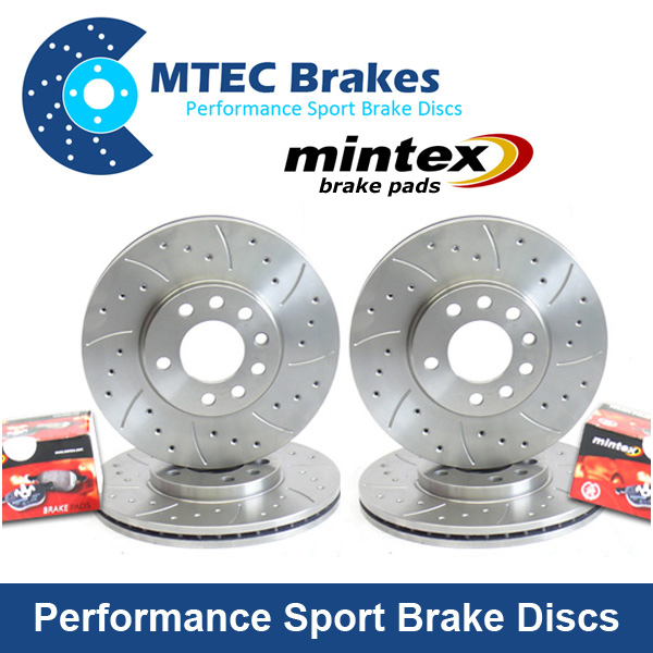 Alfa Romeo 159 1.9 Jtdm Front Rear Drilled Grooved Brake Discs & Mintex