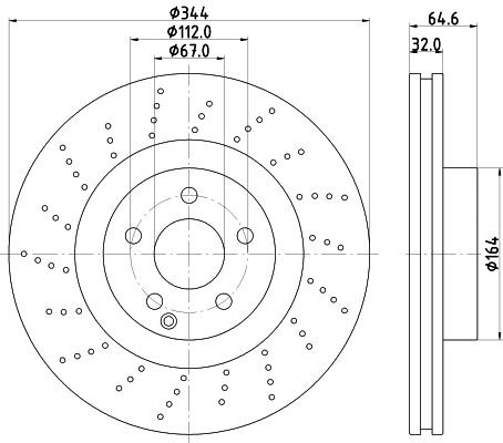 Hella Brake Disc Set Front 55246PRO For MERCEDES-BENZ SLC OEM gallery