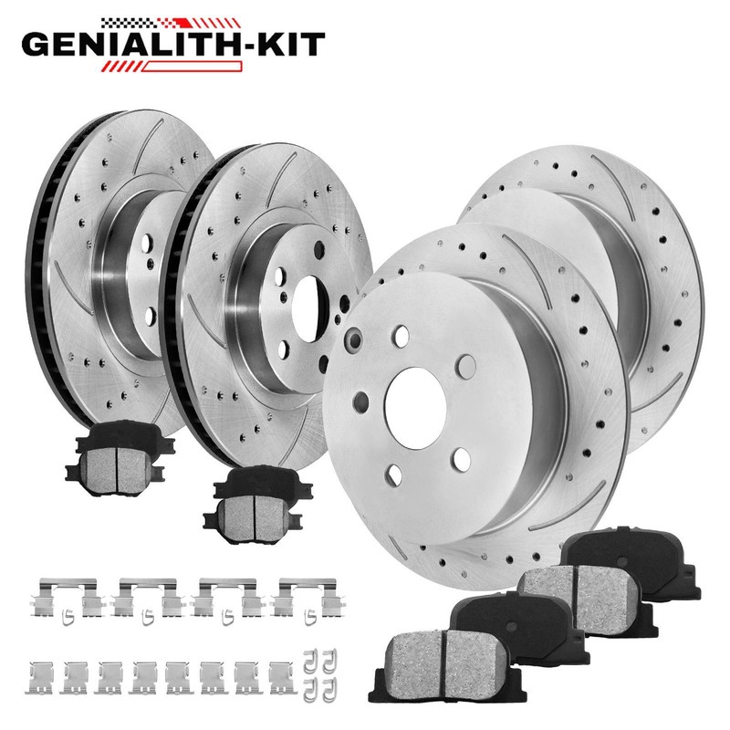 Front Rear Rotors Ceramic Brake Pads for 2005 2006 2007 2008 2009 2010 Scion tC