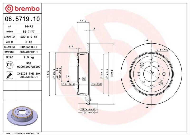 2x Brake Discs Pair Solid fits HONDA CIVIC EK3, Mk3 1.5 Rear 94 to 01 239mm Set gallery