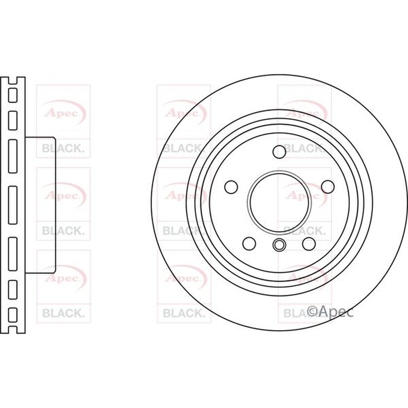 Apec Black Brake Disc Rear (DSK3065B) – Improved longevity and performance