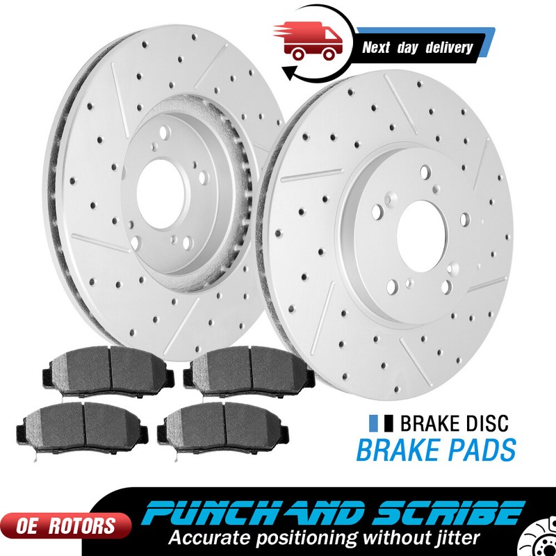 Front Brake Rotors + Brake Pads for 2003-2007 Honda Accord V6 Sedan 3.0L