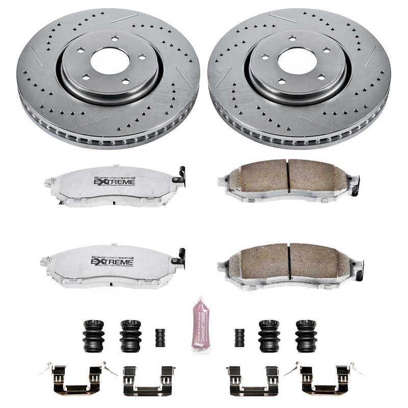 Powerstop Extreme Front 320mm Discs Calipers Pads Kit for FX35 FX37 FX45 QX70 gallery