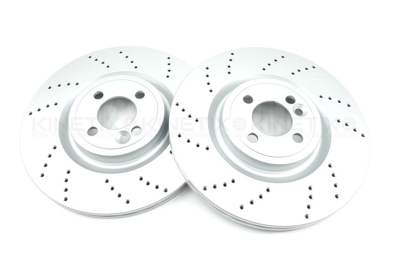 FOR R56 MINI JOHN COOPER WORKS GP2 12-13 FRONT DRILLED BRAKE DISCS PADS 330MM gallery