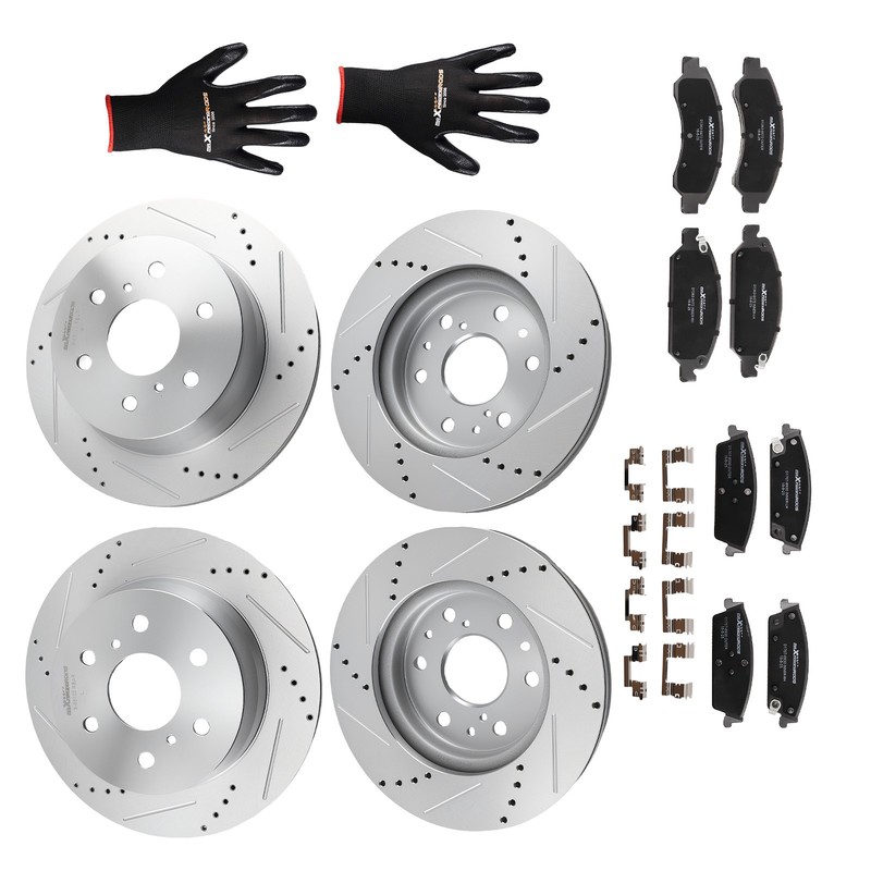 Front Rear Brake Rotors&Ceramic Brake Pads Kit for Chevrolet Suburban 2015-20