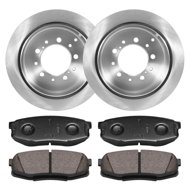 For Land Cruiser Tundra Sequoia LX570 Rear Brake Disc Rotors Ceramic Brake Pads