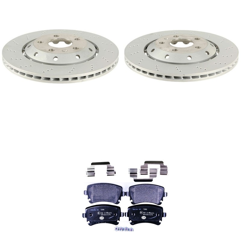 SHW Rear 324mm Rotors Hella Low-Met Disc Brake Pad Kit For RS4 BNS 2007-2008
