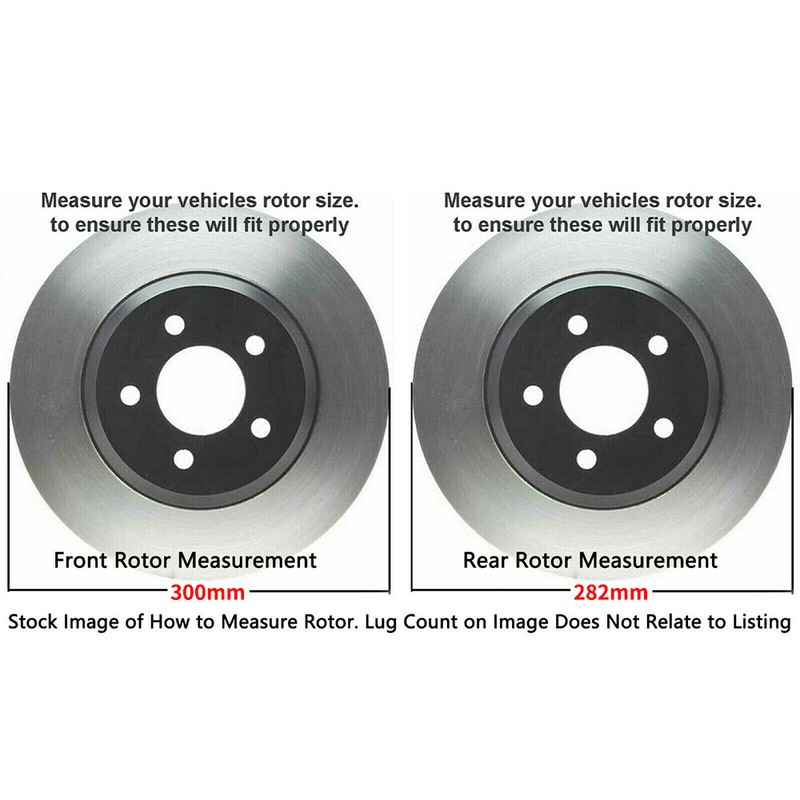 300mm Front & 282mm Rear Drilled Slotted Rotors + Brake Pads for Honda Accord gallery