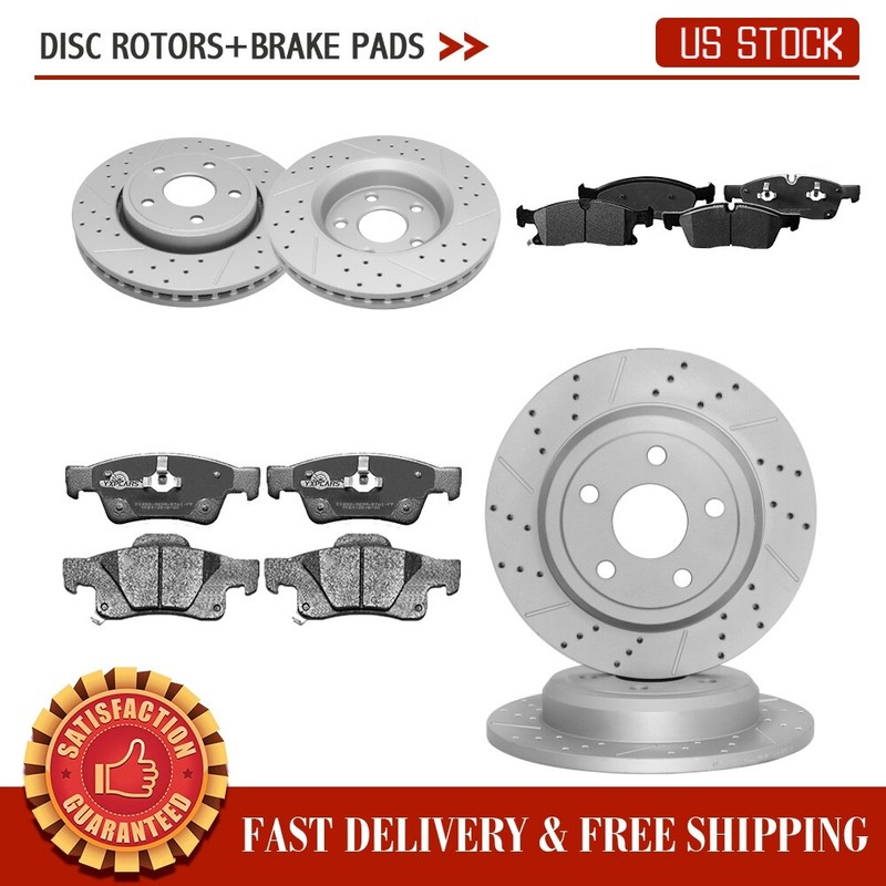 330mm Front Rear Disc Rotors Ceramic Brake Pads For Grand Cherokee Dodge Durango