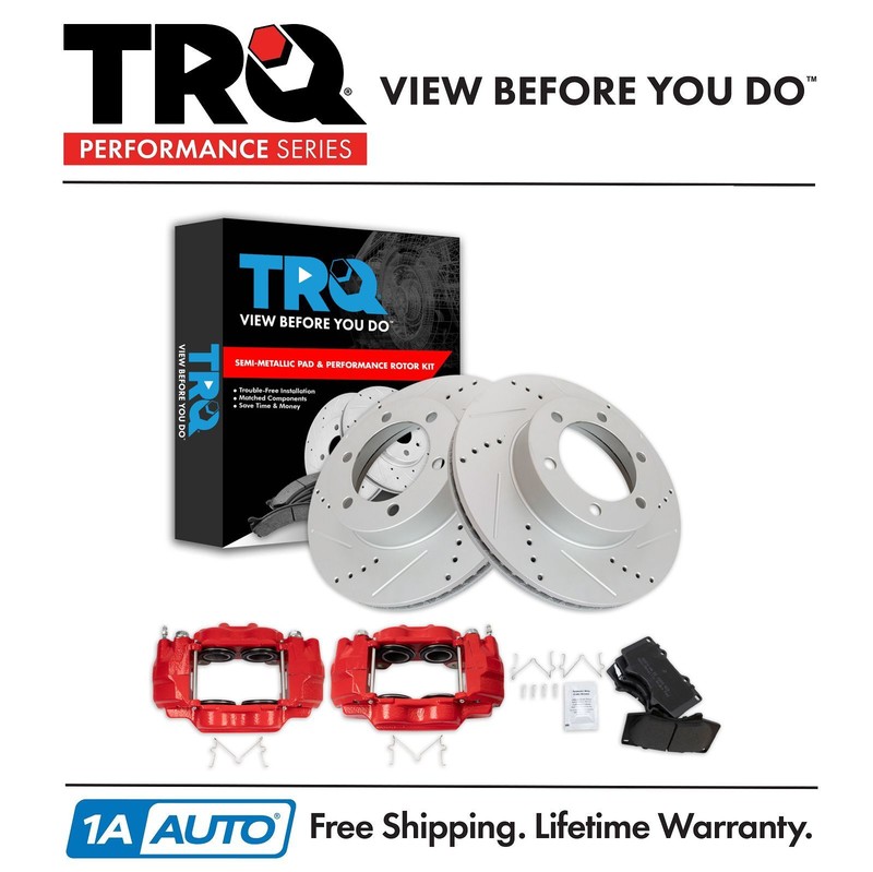 TRQ Front Brake Pad & Rotor Kit Fits 2001-2007 Toyota Sequoia 2000-2006 Tundra
