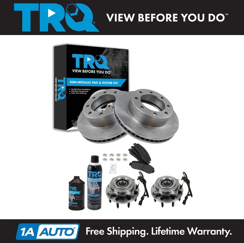 TRQ Front Brake Pad & Rotor Kit Semi-Metallic Fits Ford