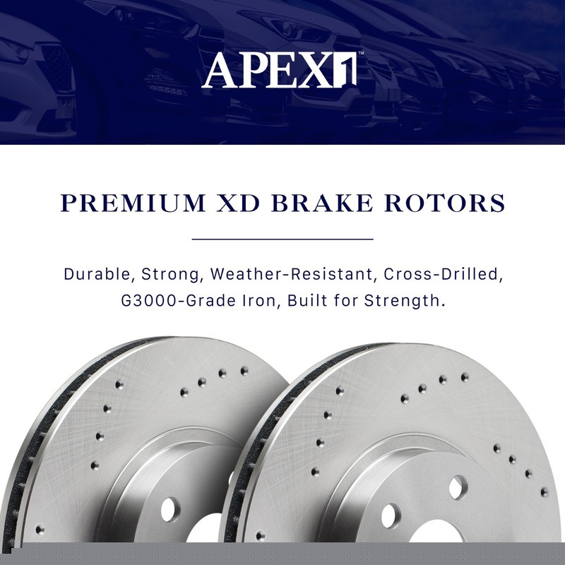 Front Drilled Brake Rotors + Pads for 1999-2005 BMW 320i 323i 325i 328i gallery