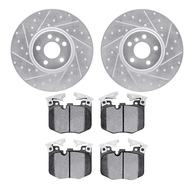 For BMW 530i xDrive/530i 2017-2023 Rotor Set | Silver | Drilled And Slotted gallery