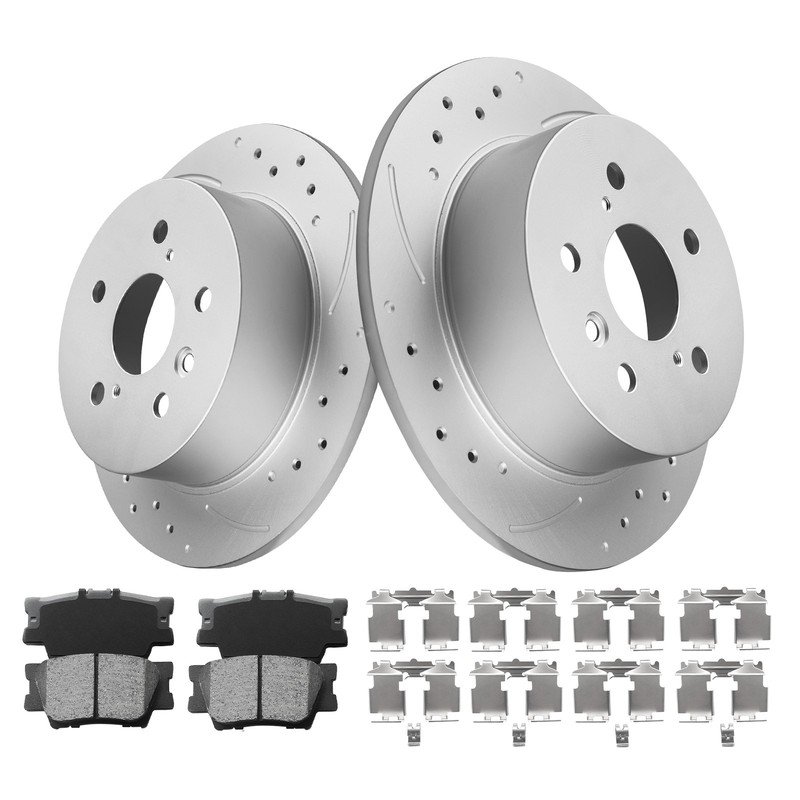 11.1in Rear Rotors Ceramic Brake Pads Kits fits Lexus ES350 2007 2008 2009-2012